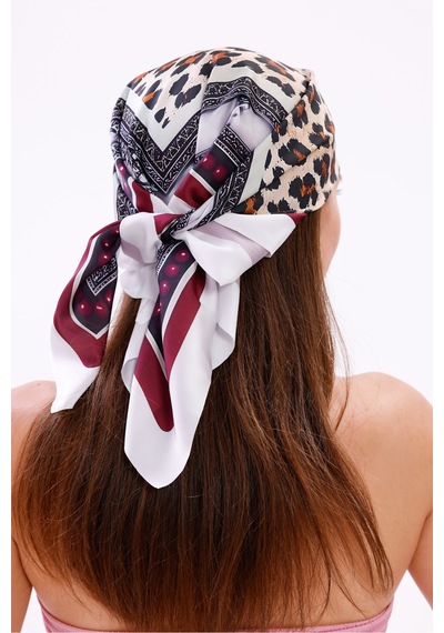 Tarzını Seç Safari Leopar Model Fular Bandana Şal Estascarf 70x70 Cm