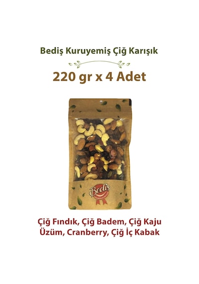Bediş Naturel Kase Çiğ Special Karışık 220 Gr X 4 Adet 220 G