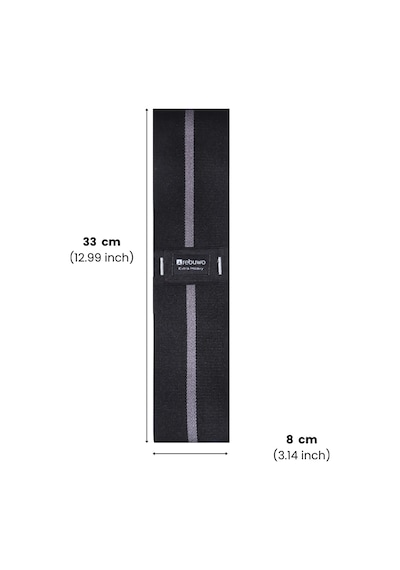 Rebuwo Extra Heavy Squat Direnç Bandı 33x8 Cm Kaymaz Fitness Egzersiz Lastiği Siyah & Koyu Gri Koyu Gri