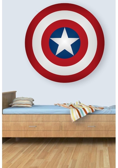 MSticker Kaptan Amerika 60x60 Cm Captain America Süper Kahraman Duvar Sticker