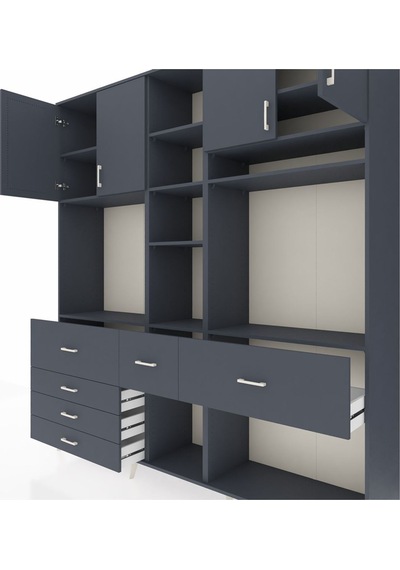 Hyperion Dolap 11 Raflı 6 Çekmeceli 4 Kapaklı 220x44x243 Antrasit-antrasit/antrasit Antrasıt/antrasıt - Antrasıt Hyperion Dolap 11 Raflı 6 Çekmeceli 4 Kapaklı 220x44x243 Antrasit-antrasit/antrasit Antrasıt/antrasıt - Antrasıt