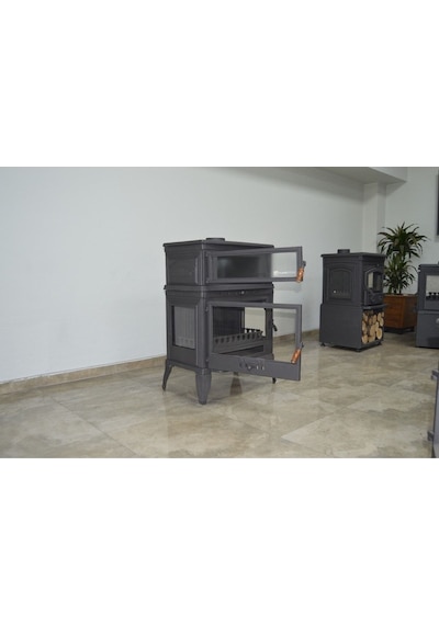 Retro Lüd Dik Fırınlı Yk Döküm Şömine Soba Fs045yk
