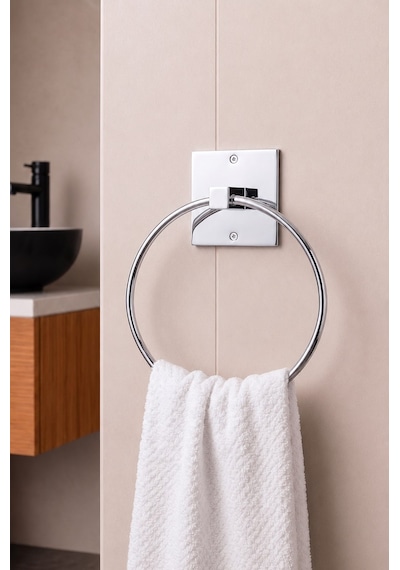 Sas Haus Banyo Düzenleyici Set 4 Parça Yapışkanlı Şampuanlık Tuvalet Kağıtlığı Havluluk Askı Tss-01 Beyaz