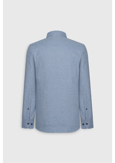 Ac&Co / Altınyıldız Classics Erkek Mavı Slim Fit Dar Kesim Klasik Yaka Flanel Gömlek Mavı Mavi