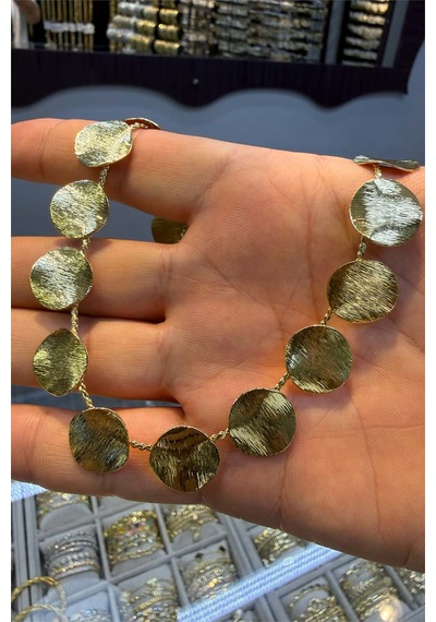 Taşsız Plaka 45 Cm Kolye Altın