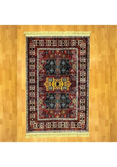 Geometrik Yıldız Motifli 120 X 180 Dijital Baskı Halı Kahverengi