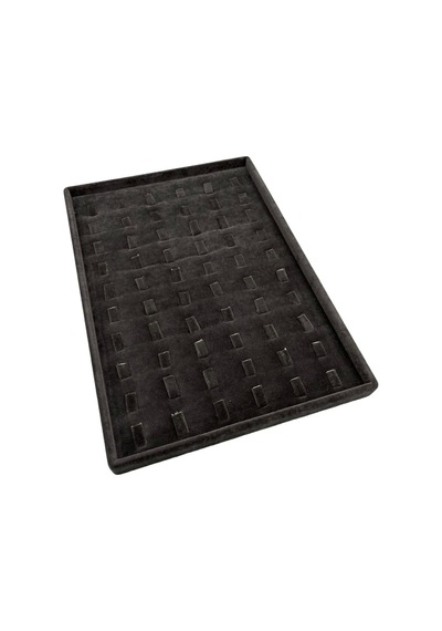 Yerli Üretim Süet Kumaş Siyah Renk 34/24 Cm Dikine Tırnaklı Çekmece İçi Yüzük Tablası Çok Renkli
