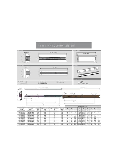 35-450 Mm Galvanizli Teleskopik Ray 11641455000 Samet Belirtilmemiş