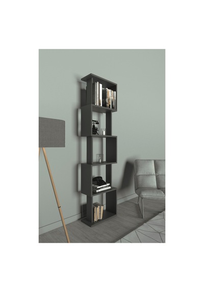 Lavellan Riva Labirent Kitaplık 5 Raflı Modern Dekoratif Kitaplık Ünitesi Antrasit Gri Lavellan Riva Labirent Kitaplık 5 Raflı Modern Dekoratif Kitaplık Ünitesi Antrasit Gri