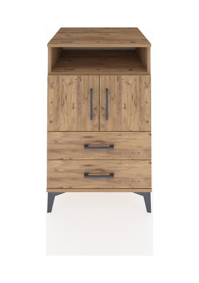Kronos Komodin 2 Raflı Tek Çekmeceli 2 Kapaklı 60x59x96 Çam-çam Atlas Çam