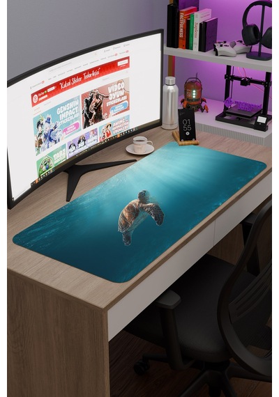 Sualtı Kaymaz Dikişli Kauçuk Oyuncu Mousepad V4 - 90x40 Xxl Gaming Mouse Pad Fare Altlığı
