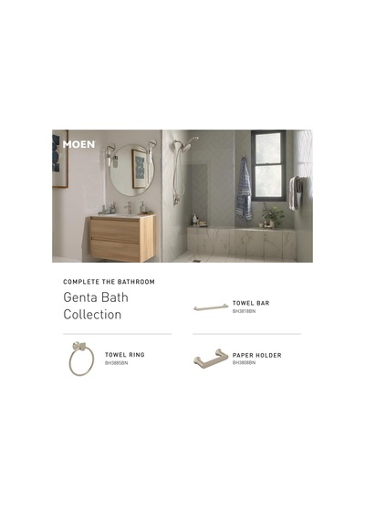 Moen Genta Fırçalanmış Nikel Modern Tek Bornoz Kancası, Bh3803bn 12 Izgara