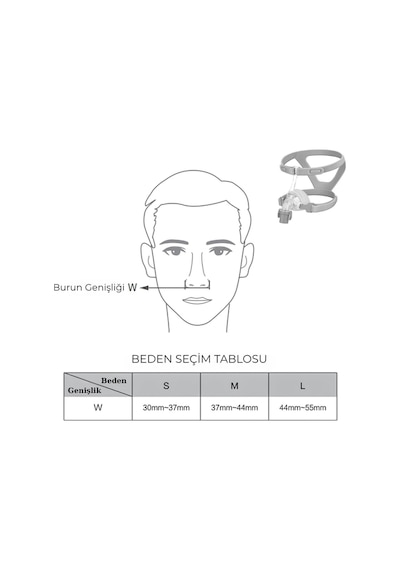 Yn01 Nazal Burun Cpap / Bpap Maskesi Medıum