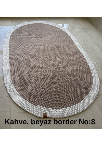 Jüt Hasır Örgü Desenli El Yapımı Örgü Halı