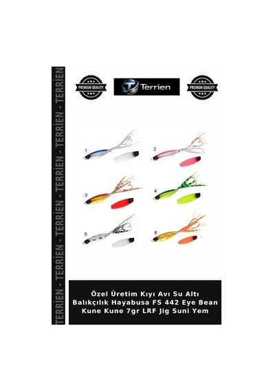 Özel Üretim Kıyı Avı Su Altı Balıkçılık Hayabusa Fs 442 Eye Bean Kune Kune 7gr Lrf Jig Suni Yem