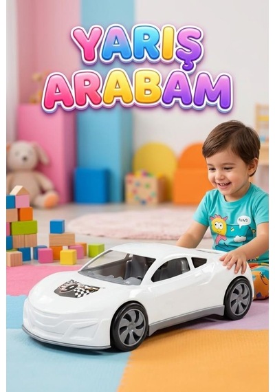 Çocuklar İçin Premium Yarış Arabası - Şık Tasarım, Dayanıklı Gövde Beyaz Oyuncak Spor Araç