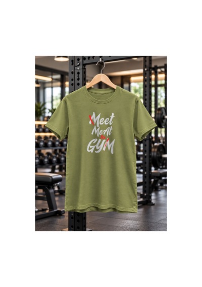 Segungear Meetmeatgym Erkek Regular Fit Baskılı Spor Tişört Haki - 933732803 Haki