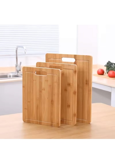 Bambu Kesme Tahtası Seti, Kalın Kaliteli Ahşap, Farklı Ebatlar, Kolay Temizlenir 30x20 Diğer