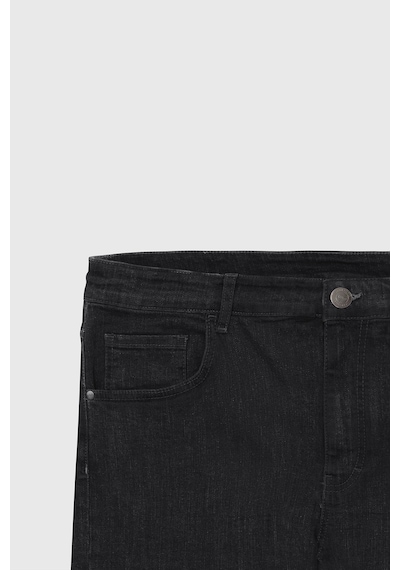 Ac&Co / Altınyıldız Classics Erkek Sıyah Slim Fit Dar Kesim Pamuklu Esnek Denim Şort