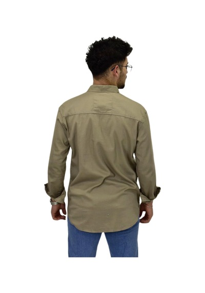 Erkek Büyük Beden Spor Likralı Gömlek Bgl-st04486 Bej