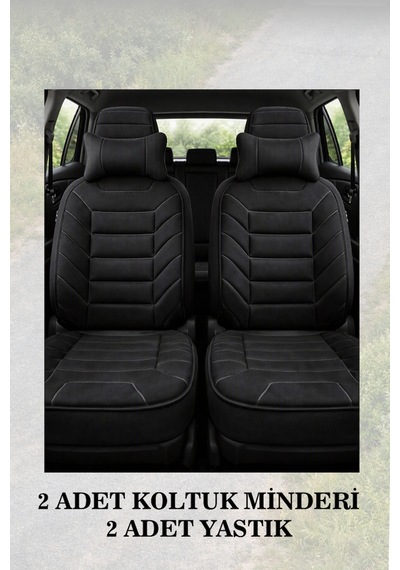 Yaris 2000 Uyumlu Siyah Renk Lüks Premium 2 Adet Minder Ve Yastık