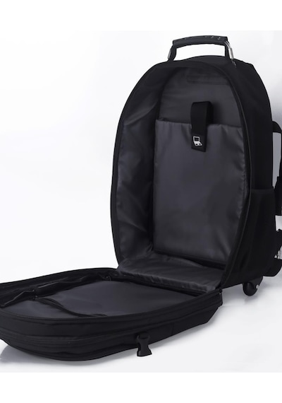 Classone Vıp Travel Serisi Trol-vıp100 Tekerlekli Trolley 17,3,15,6,14 Uyumlu Sırt Laptop Çantası - Siyah Siyah