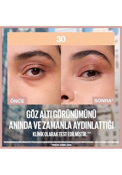 New York Lifter Kafein Ve Peptitler İçeren Nemlendiren Ve Aydınlatan Kapatıcı - 30