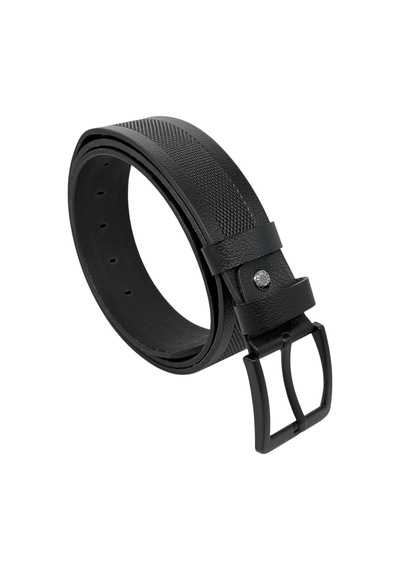 Süzer Deri 4.5 Cm. Spor Hakiki Deri Ortası Desenli Model Erkek Kemer Siyah Siyah