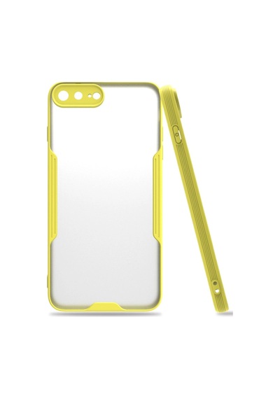 Apple iPhone Uyumlu, 7 Plus Kılıf Platin Silikon - Sarı