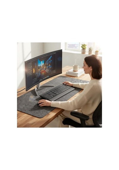 Koyu Gri Renk 120x60 Cm Mouse Pad, 3mm Kalınlık