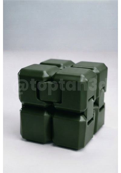 Koyu Yeşil Stres Küpü - Sonsuz Küp, Katlanabilir Küp, Stres Oyuncağı