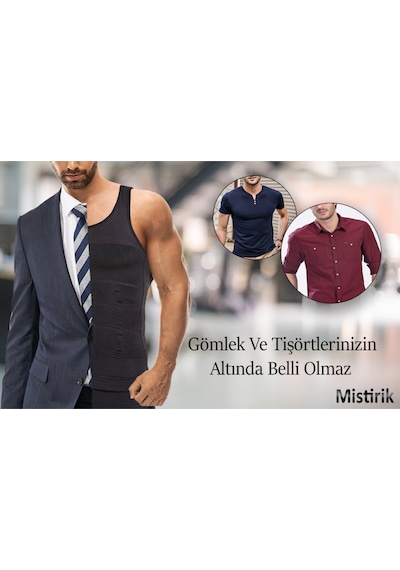 Mistirik Torenova Erkek Korse Atlet Göbek Sarkmalarınızı Sıkılaştırır Fit  Siyah Renk Siyah