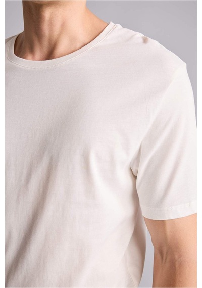 Defacto New Regular Fıt Kısa Kollu %100 Pamuklu 2li Waffle Pijama Takımı H7520ax26auer105 Ekru-er105