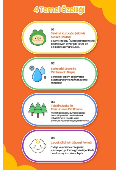 Çocuklara Özel Cilde Serinletici Etki Sunan Yaprak Maske Atopalm Froggy Mask Pack Kids