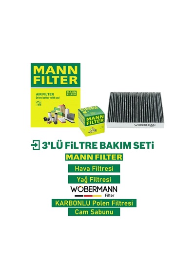 Wöbermann+mann Mitsubishi Asx 1.6 Benzin Filtre Bakım Seti 2010-2015 3kp