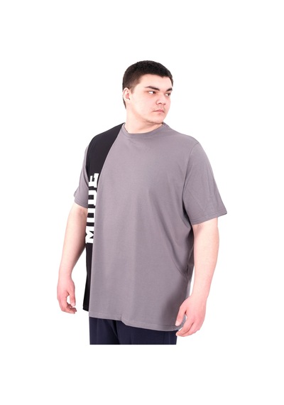 Mode Xl Büyük Beden Erkek T-shirt Parçalı U25501 Füme Füme