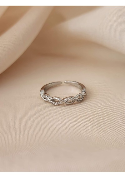 Buğday Sonsuzluk Model Eklem Kıkırdak Kemik Ayarlanabilir Gümüş Renkli Yüzük Silver