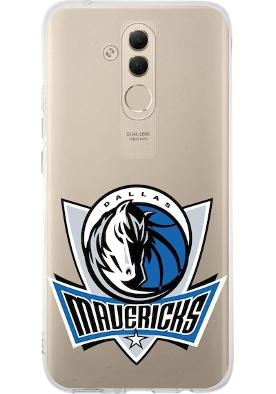 Huawei Mate 20 Lite Uyumlu Kapak Dallas Mawericks Tasarımlı Şeffaf Silikon Kılıf Şeffaf
