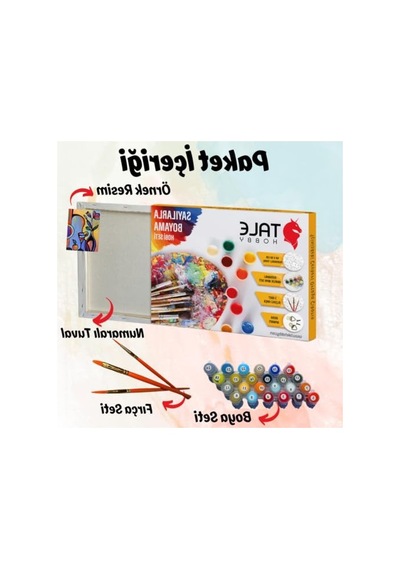 Tropikal Araba Temalı 40x50 Cm Sayılarla Boyama Seti, Fırça Ve Boya İçerir