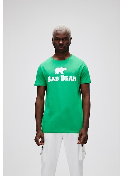 Bad Bear Erkek Yeşil Baskılı Bisiklet Yaka Tişört Yeşil