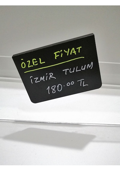 Pvc Siyah Etiket Cama Asılan Takma Geçme Karatahta Etiket 10x7 Cm