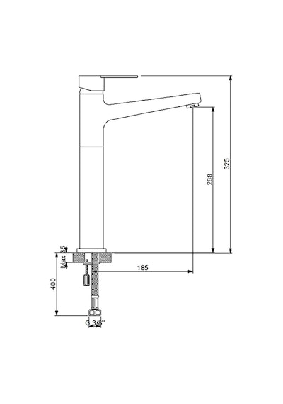 Newarc Domino Çanak Tipi Lavabo Bataryası Mat Siyah 971001B
