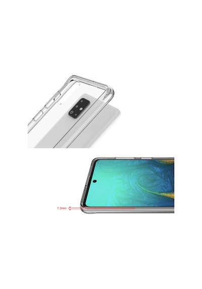 Galaxy A71 Kenarlari Silikon Yüzeyi Sert Seffaf Gard Kilif 566410455