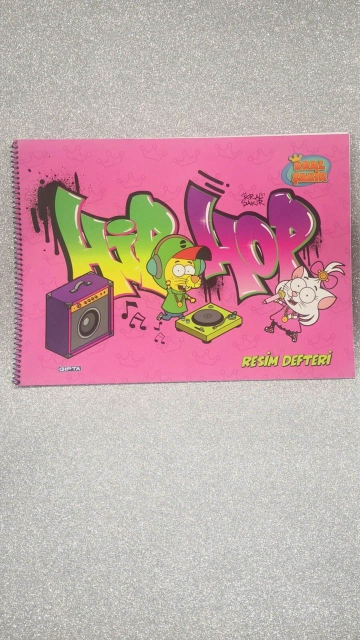 Kral Şakir Pembe Karton Kapak Spiralli Resim Defteri 25cmx35cm 15yaprak