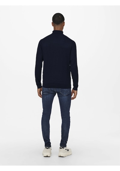 Only & Sons Erkek Mevsimlik Boğazlı Kazak - 22020879 Lacivert
