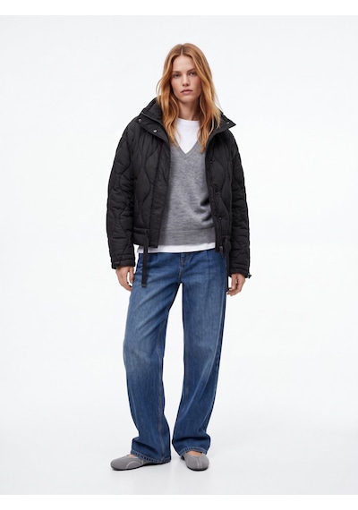 LTB Relaxed Fit V Yaka Triko Gri Kazak