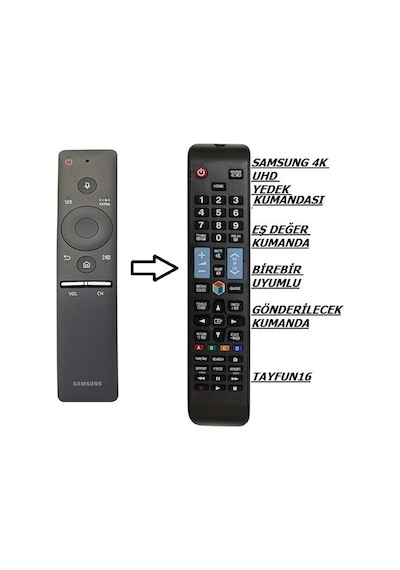 Samsung Uyumlu Ue65Ku7500Uxtk Akıllı Mauseli Kumanda - Yedek Kumandası
