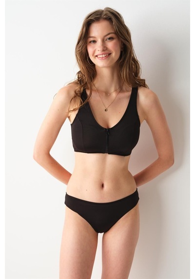 Pierre Cardin 239111 Malibu Fermuarlı Yüzücü Crop Tek Üst Zebra