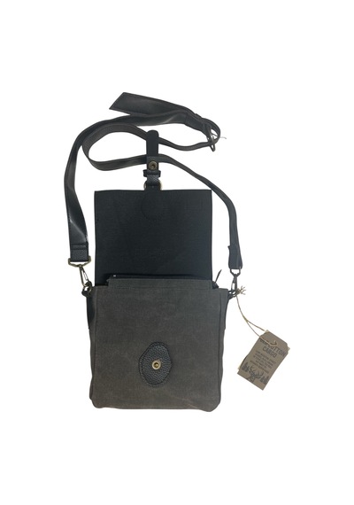 Old Cotton Cargo Kaliteli Su Geçirmez Unisex Küçük Kanvas Günlük Postacı Çantası 20 Cm X 20 Cm Siyah