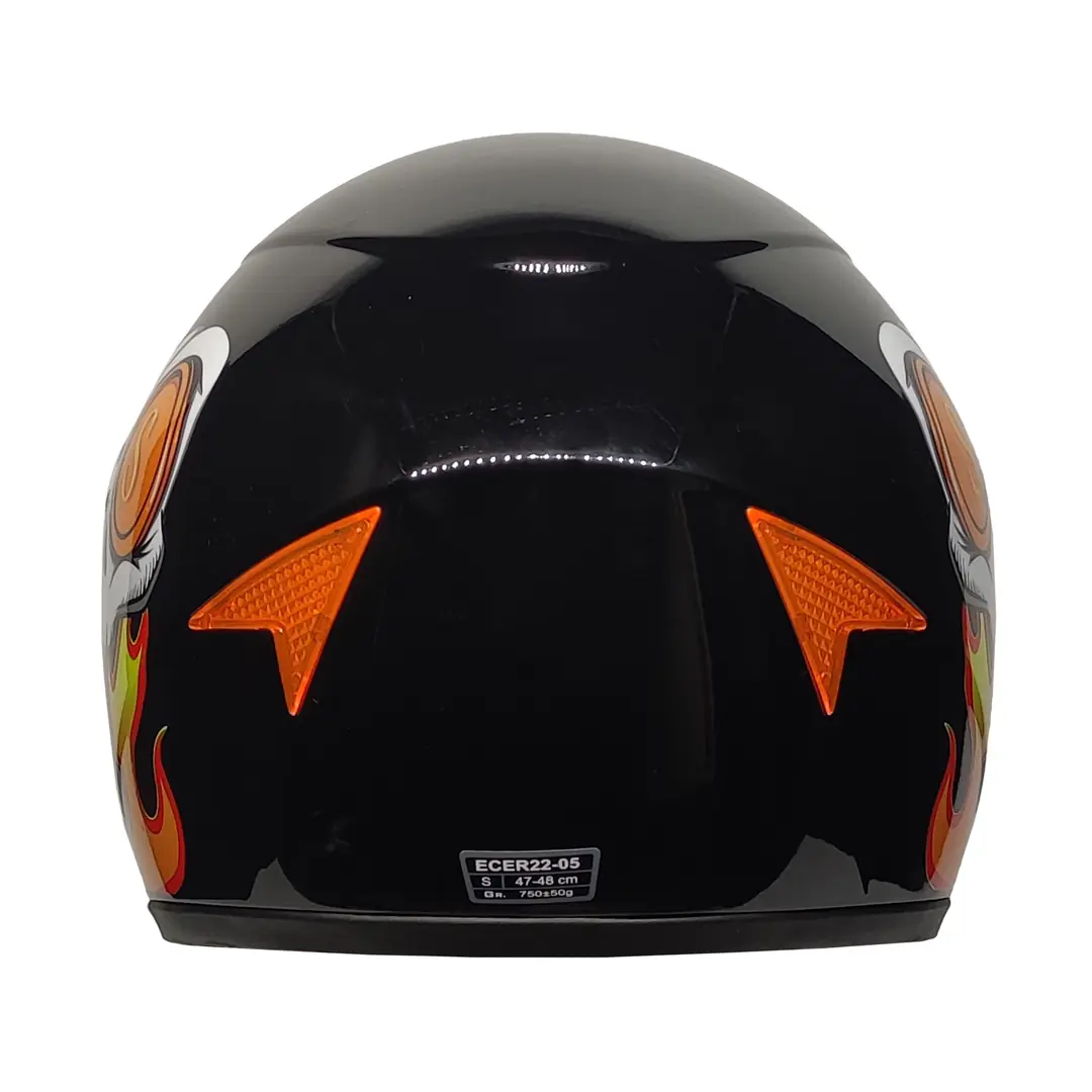 Skull Siyah Çocuk Kaskı Pro Helmets Sy118 Full Face Çocuk Kaskı 48cm Skull Siyah
